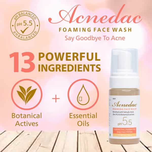 Acnedac Antiacne & Antipimple Foaming Face Wash 100 Ml | Salicylic Acid (Pack Of 3)