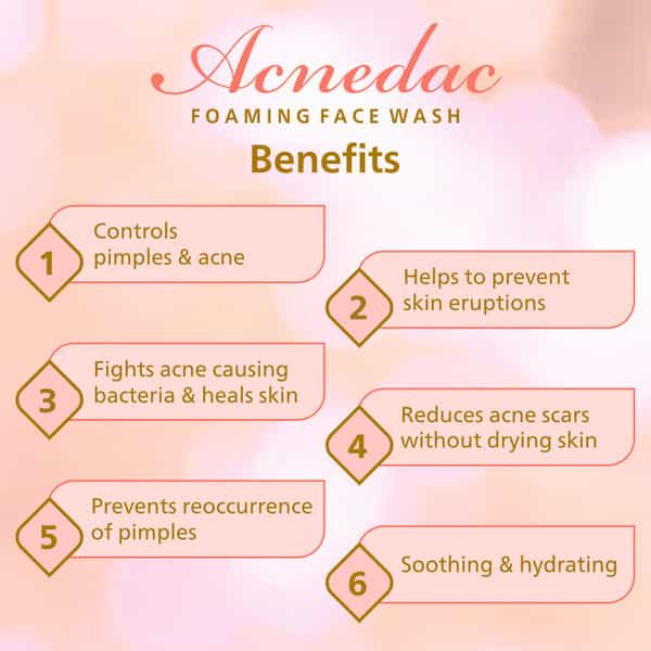 Acnedac Antiacne & Antipimple Foaming Face Wash 100 Ml | Salicylic Acid (Pack Of 3)