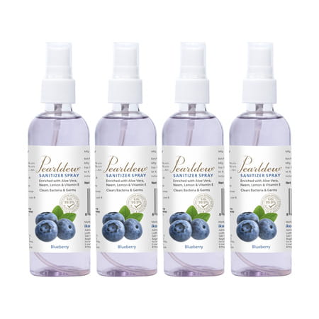 Pearldew Sanitizer Spray (Blueberry) 120 Ml | Aloe & Neem | Paraben Free (Pack Of 12)