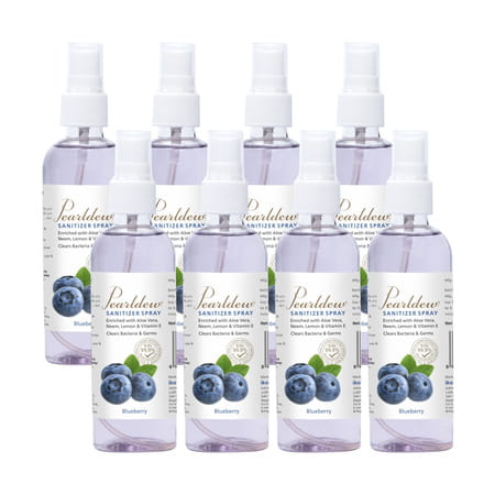 Pearldew Sanitizer Spray (Blueberry) 120 Ml | Aloe & Neem | Paraben Free (Pack Of 12)