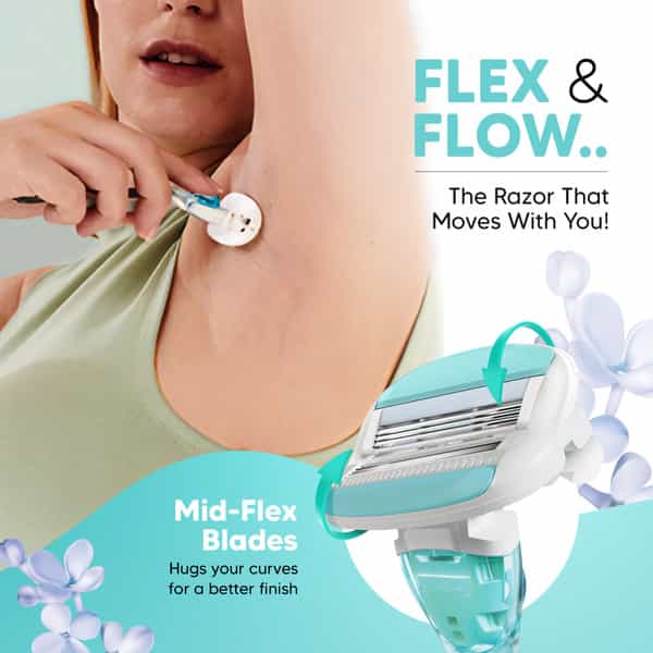 Letsshave Evior 6 Razor Blade Refills For Women (Pack Of 4) | Mid-Flex Blades & Dual Moisture Bar
