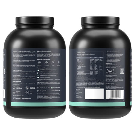 Nutrabay Pure Pea Protein Isolate 25.3G Protein 4G Bcaa 60 Servings Jar 2 Kg