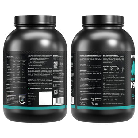 Nutrabay Pure Pea Protein Isolate 25.3G Protein 4G Bcaa 60 Servings Jar 2 Kg
