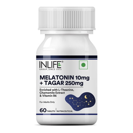Inlife Melatonin 10mg With Tagar 250mg | May Support Restful Sleep | Relaxation | 60 Tablets