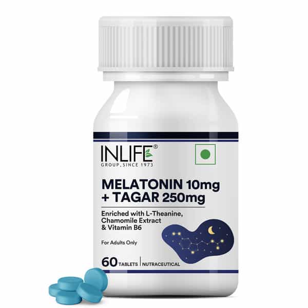 Inlife Melatonin 10Mg With Tagar 250Mg | May Support Restful Sleep | Relaxation | 60 Tablets