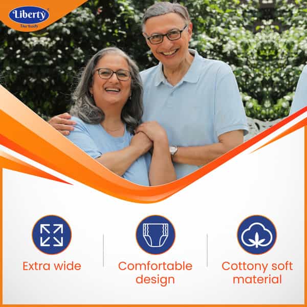 Liberty Premium Adult Diaper Extra Large (Xl) 60 Count Waist 38-65 Inch Pack Of 6 10 Count/Pack