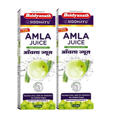 Baidyanath Asli Ayurved Amla Juice | Natural Immunity Booster | Vitamin C | No Added Sugar | 1l X 2