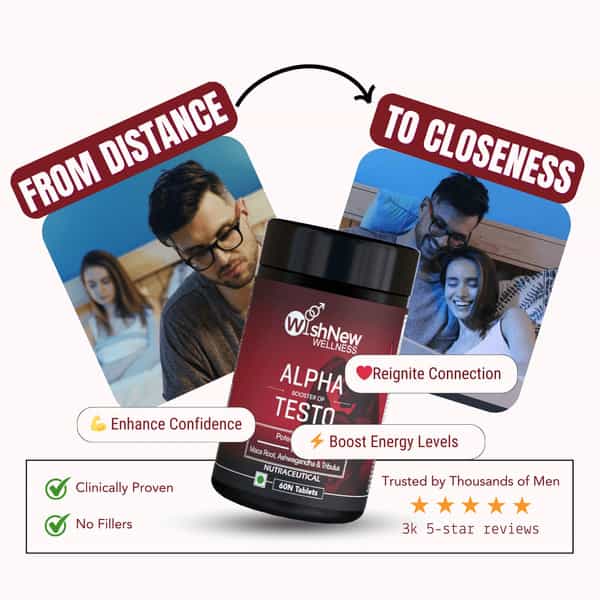 Wishnew Wellness Alpha Booster Of Testo 60 Veg Tablets Testosterone Support Maca, Tribulus Pack Of 2