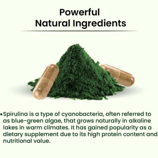 Cipzer Spirulina Capsule |Improve Muscle Strength | Endurance And Reduces Blood Pressure-30 Capsules