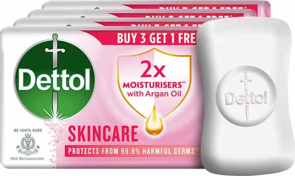 Dettol Skincare Soap Wrap Of 300 G (Buy 3 Get 1 Free)