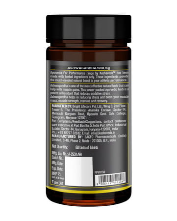 Muscleblaze Koshaveda Ashwagandha 500mg | 60 Tablets With Shilajit Pro | 20 G Resin | For Immunity