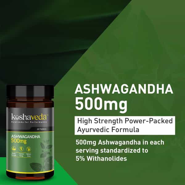Muscleblaze Koshaveda Ashwagandha 500Mg | 60 Tablets With Shilajit Pro | 20 G Resin | For Immunity