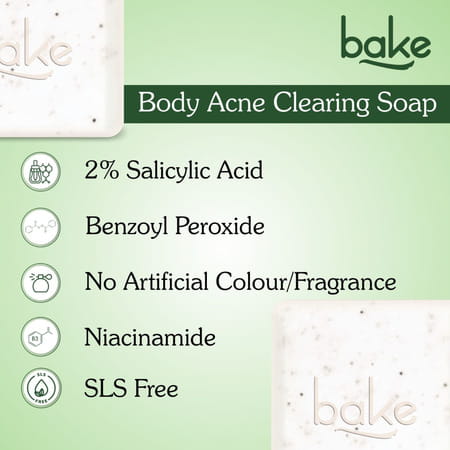 Bake 2% Salicylic Soap With Niacinamide For Body Acne & Dark Spots (Pack Of 3)