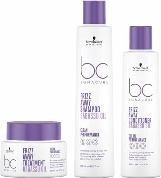Schwarzkopf Professionals Bonacure Frizz Away Shampoo 250Ml + Conditioner 200Ml + Treatment 200Ml