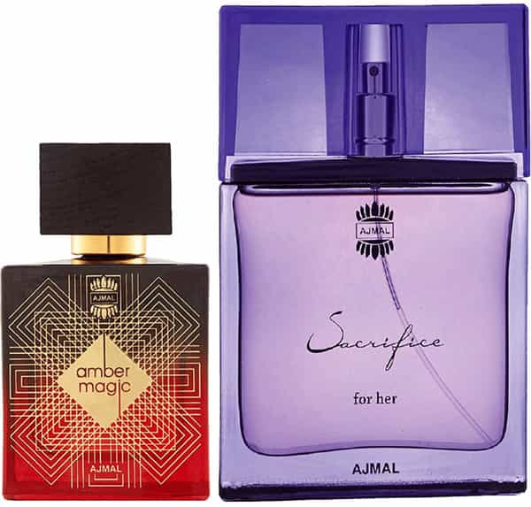 Ajmal Amber Magic Edp 100Ml Perfume For Men And Sacrifice For Her Edp 50Ml Perfume For Women
