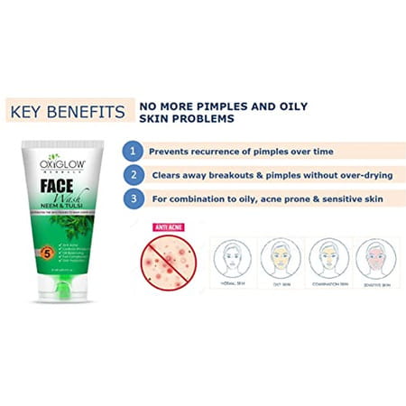 Oxyglow Herbals Face Wash Neem Tulsi|Cleanses & Prevents Pimples (100 Gram)