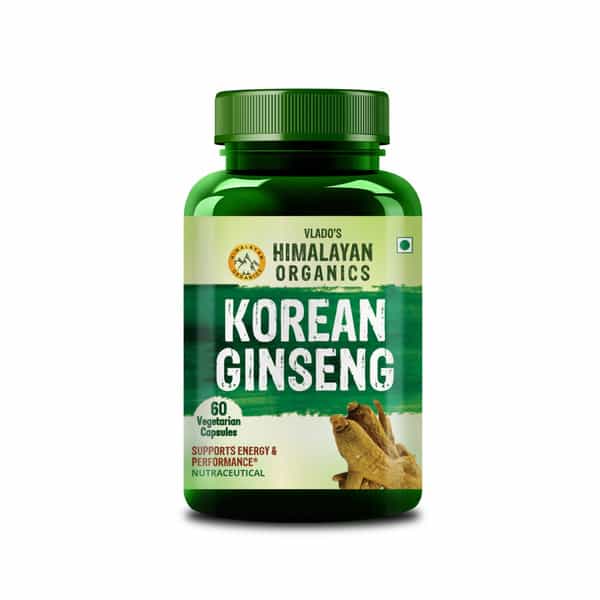Vlado's Himalayan Organics Korean Red Ginseng 1000Mg/Serve 60 Veg Capsules