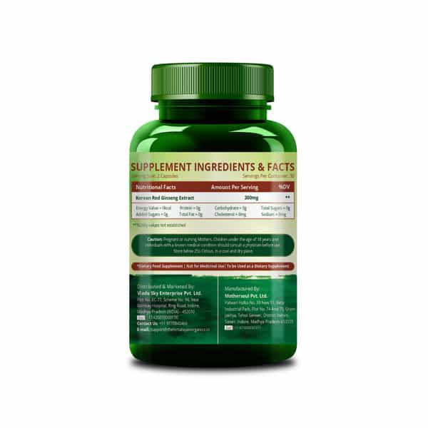 Vlado's Himalayan Organics Korean Red Ginseng 1000Mg/Serve 60 Veg Capsules