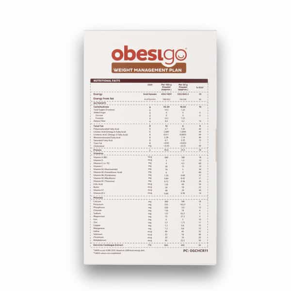 Obesigo | For Weight Management | Chocolate Flavour | Box (350Gm | 7 Sachets )