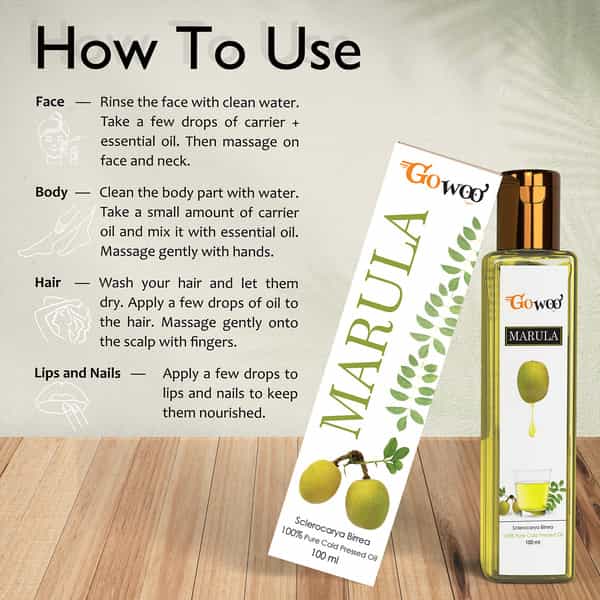 Go Woo 100% Pure Marula Carrier Oil Before Or After Moisturizer 100 Ml