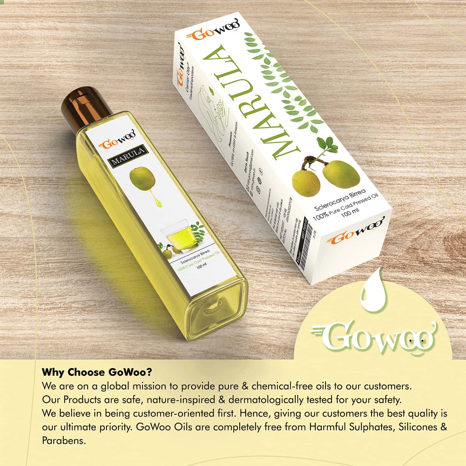 Buy GO WOO 100 PURE MARULA CARRIER OIL BEFORE OR AFTER MOISTURIZER 100