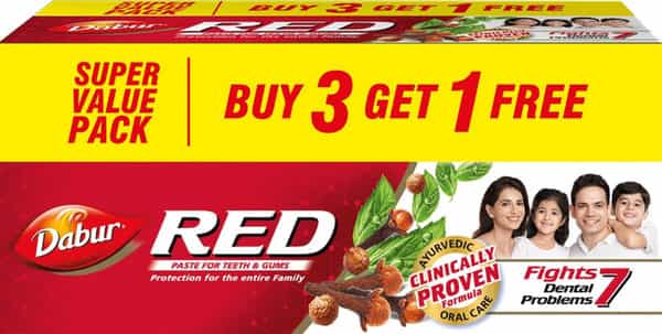 Dabur Red Toothpaste - 600G (Buy 3 Get 1 Free - 150G)