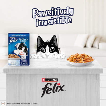 Purina Felix With Sardine In Jelly | Wet Food For Adults | Complete And Balanced Cat Food 12 X 85 G
