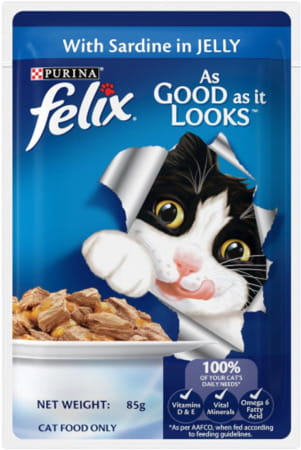 Purina Felix With Sardine In Jelly | Wet Food For Adults | Complete And Balanced Cat Food 12 X 85 G
