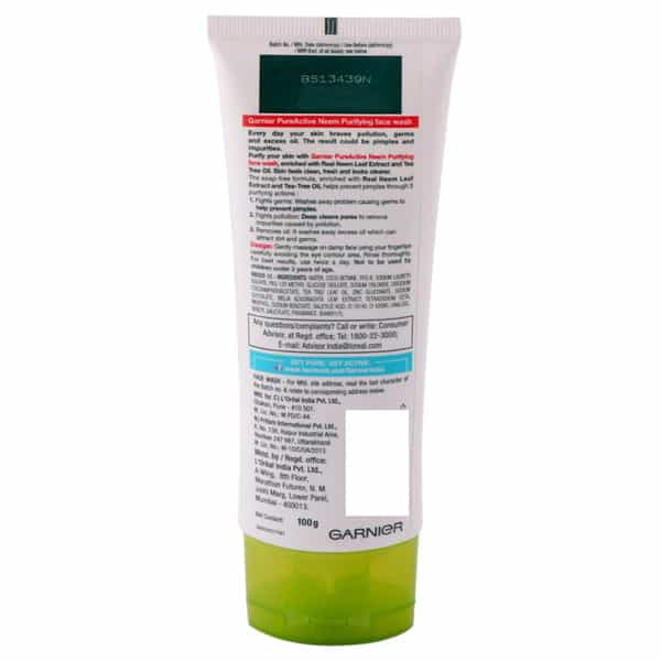 Garnier Skin Naturals Pure Active Neem Face Wash 100 Gm