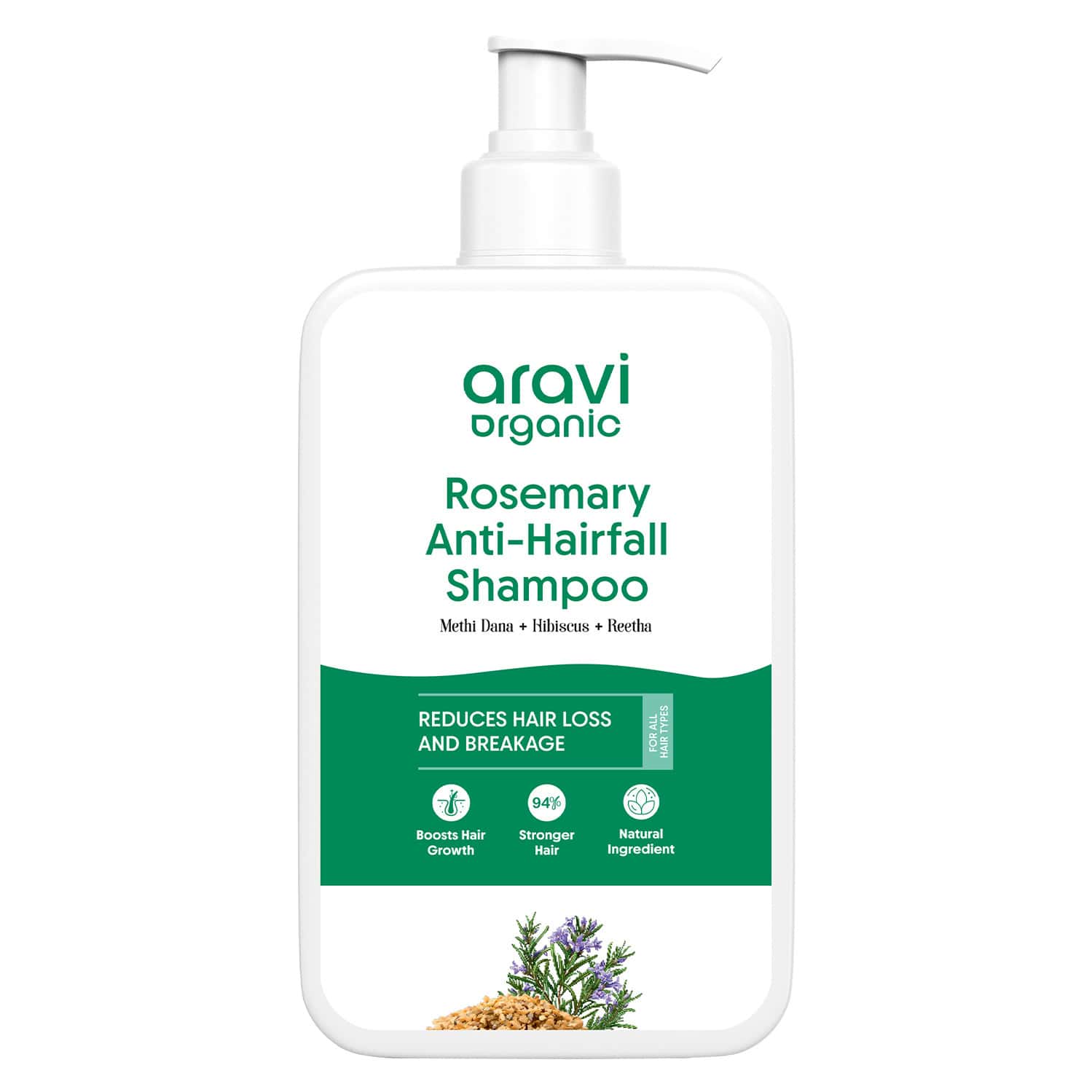 Aravi Organic Rosemary Anti-hairfall Hair Shampoo - Strengthens Hair - 200ml