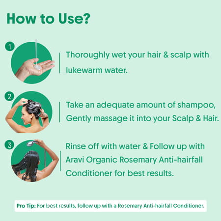 Aravi Organic Rosemary Anti-Hairfall Hair Shampoo - Strengthens Hair - 200ml
