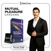 Bold Care Mutual Pleasure Dotted (576 Dots), Ribbed & D-Lay Condoms|With Disposable Pouches - 10 Pcs