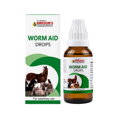 Bakson Homoeopathy Worm Aid Drops | For Veterinary Use | 30 Ml