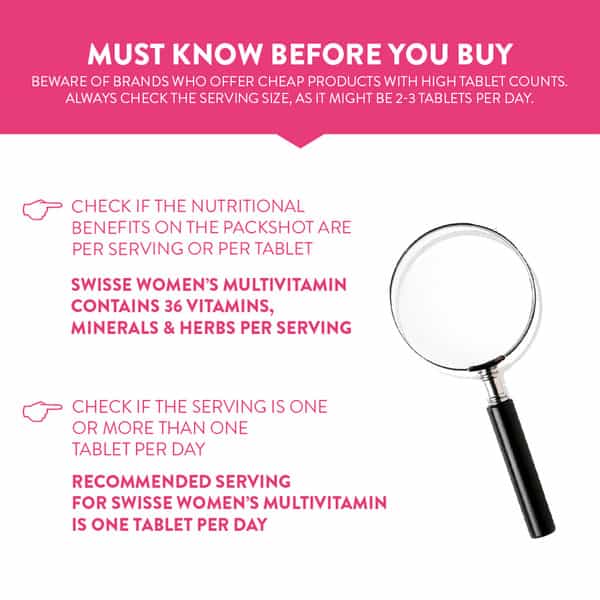 Swisse Ultivite Women's Multivitamin For Energy Stamina Vitality And Mental Performance - 60 Tablets