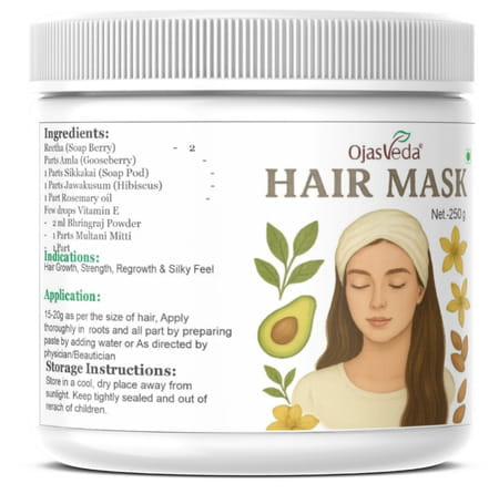 Ojasveda Hairmask Herbal Powder For Healthy Hairs - 250G