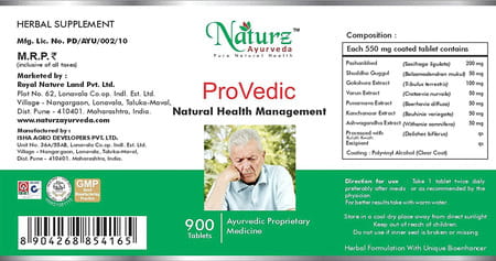 Naturz Ayurveda Provedic - 900 Tablets (Pack Of 2)