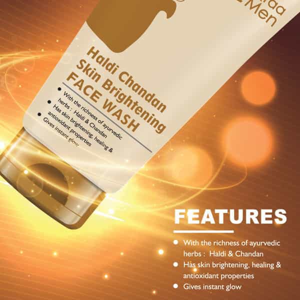 Qraa Men Haldi Chandan Skin Brightening/Lightening Face Wash For Oil/Acne/Pimple Control - 100 G