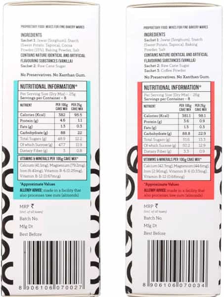Serapheena Cake Mix|Jowar And Sweet Potato Flour (Chocolate-200G & Coffee-205G Pack Of 2)