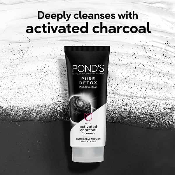 Pond's Pure Detox Pollution Clear With Activated Charcoal Face Wash - 100G
