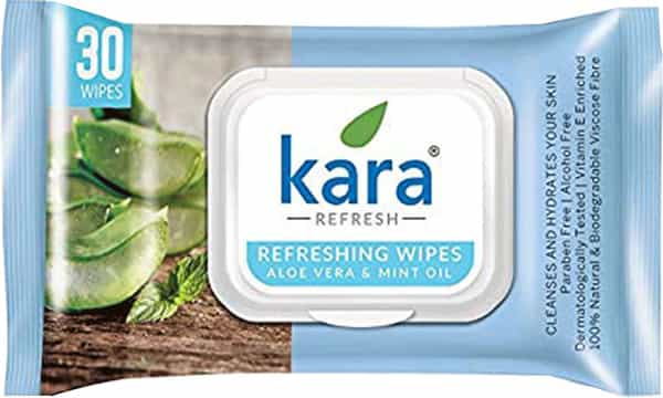 Kara Aloe Vera & Mint Oil Cleansing & Hydrating Face Wipes - 30 Wipes