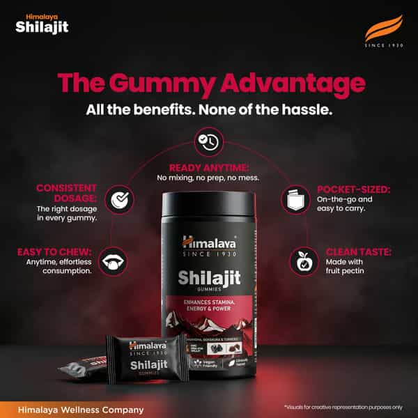 Himalaya Shilajit Gummies With Ksm-66 | Supports Energy, Stamina & Performance | Bottle 30 Unit