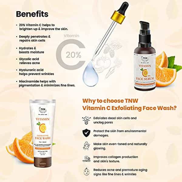 Tnw The Natural Wash Vitamin C Exfoliating Face Wash And Vitamin C Face Serum