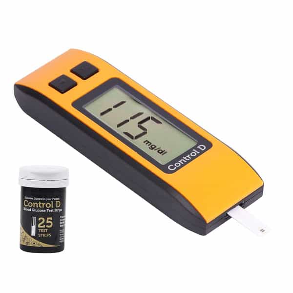 Control D Orange Digital Glucose Blood Sugar Testing Monitor With 25 Strips
