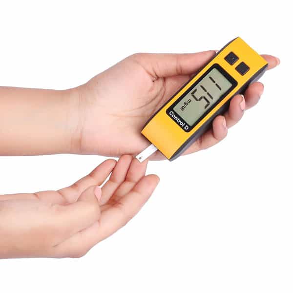 Control D Orange Digital Glucose Blood Sugar Testing Monitor With 25 Strips