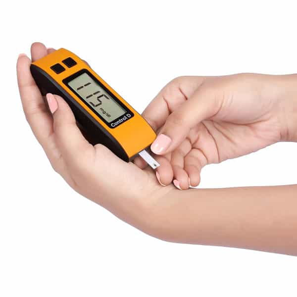 Control D Orange Digital Glucose Blood Sugar Testing Monitor With 25 Strips