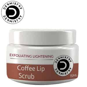 Dermistry Exfoliating Lightening Coffee Sugar Lip Scrub Balm For Dark Dry Pigmentation Chapped Lips