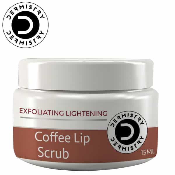 Dermistry Exfoliating Lightening Coffee Sugar Lip Scrub Balm For Dark Dry Pigmentation Chapped Lips