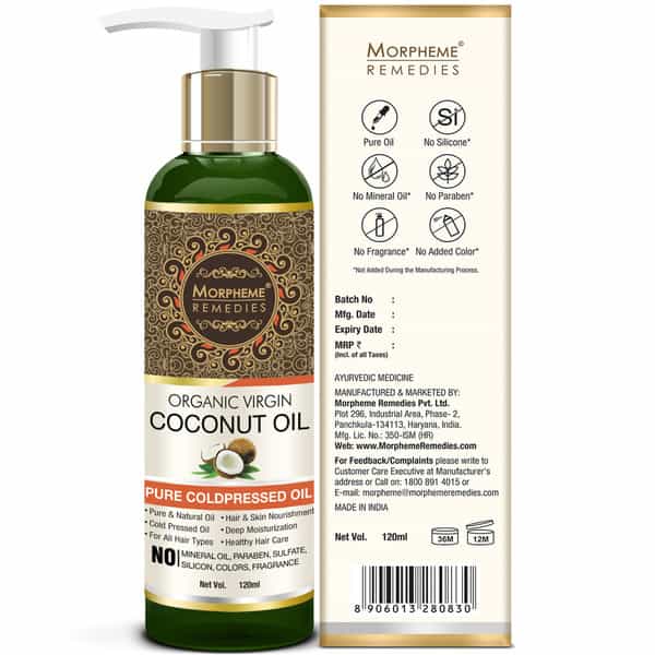Morpheme Remedies Pure Organic Virgin Coconut Oil 120 Ml