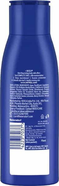 Nivea Nourishing Body Milk Lotion 5 In 1 Complete Care - Bottle Of 75Ml