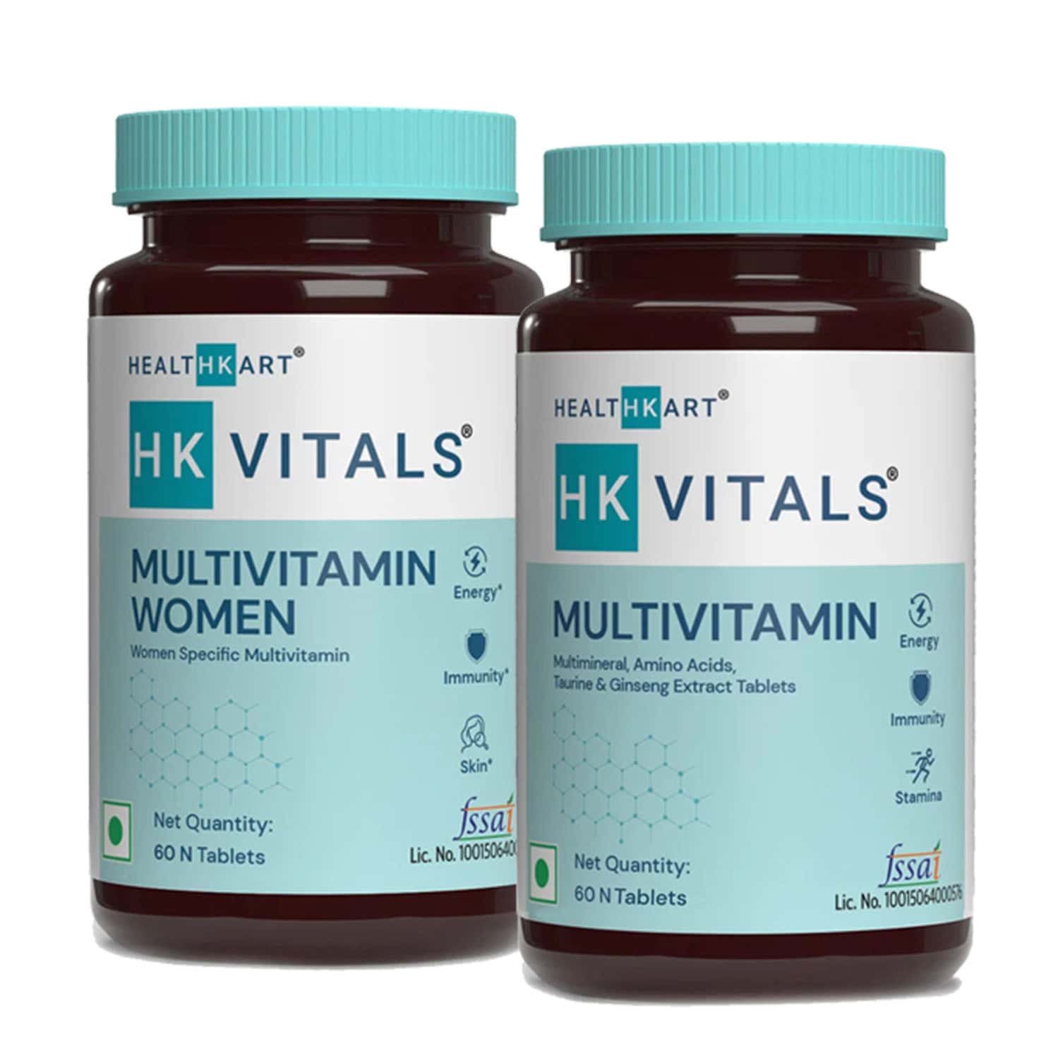 Hk Vitals Multivitamin & Multivitamin For Women Combo | 60 Multivitamin Tablets Each